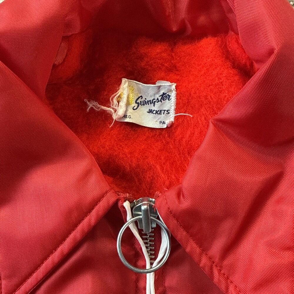 Vintage 70s International Harvester Swingster Jacket Men Medium Red Racing IH - Picture 4 of 7